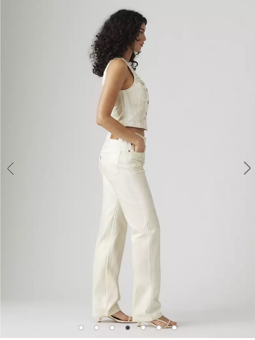 Levi's Off-White with a Light Gold Coating, Straight Leg Jeans 501 90’s cut NWT